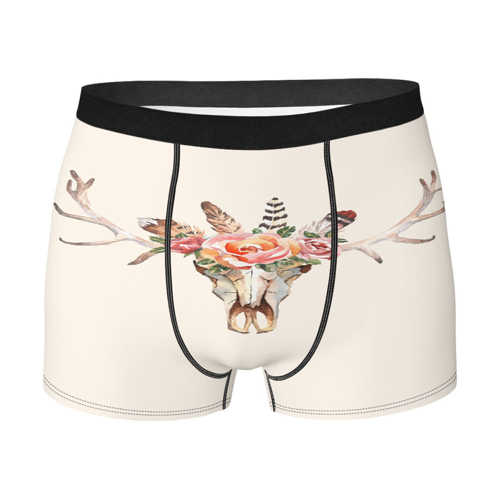 Skull White Gun Logo Men's Boxer Briefs
