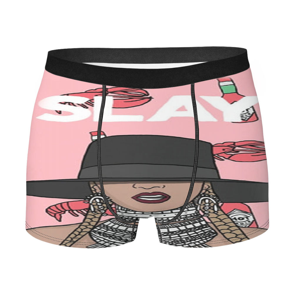 Smile Cat Lovely Animal Pattern Cartoon Black Men's Boxer Briefs