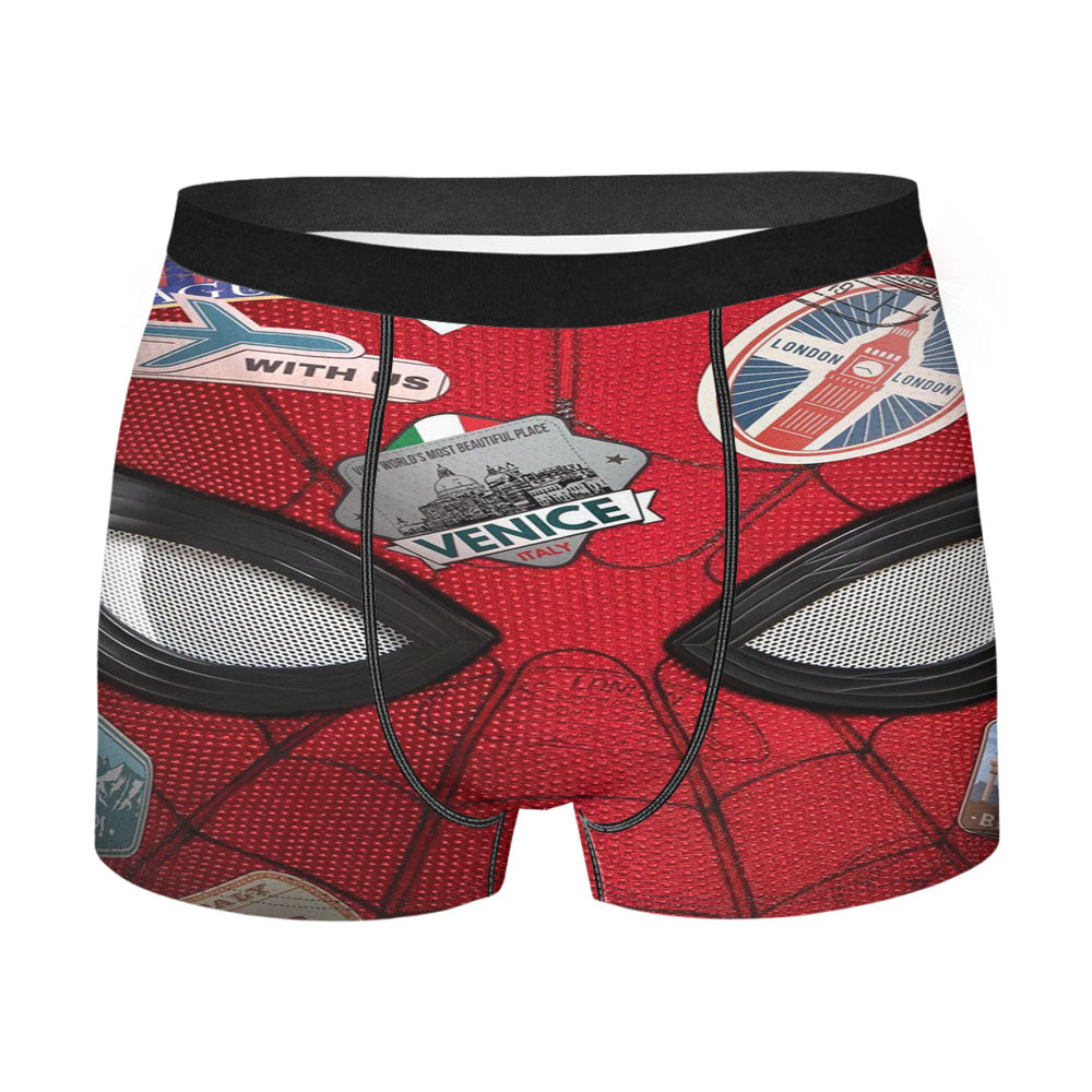 Spiderman X Venom Mask Face Wallpapers Men's Boxer Briefs