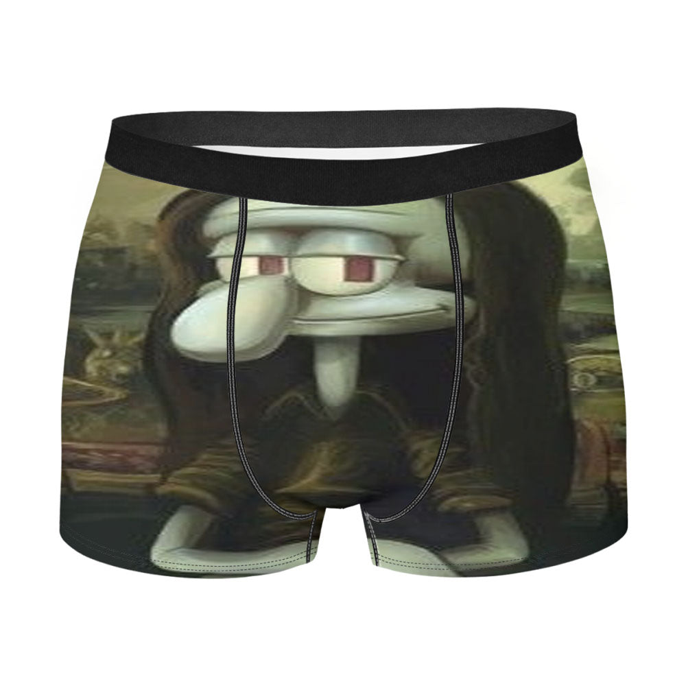 Subtle Painted Flowers Black And Whit Men's Boxer Briefs