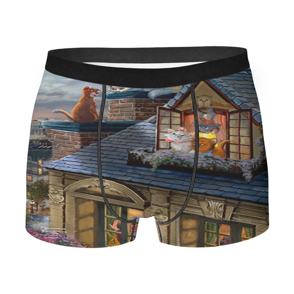 Turquoise Pumpkins Pattern Silhouette Collections Men's Boxer Briefs