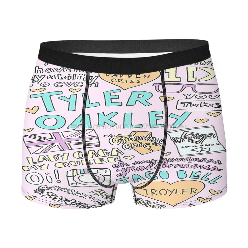 Watercolor Zipper Butterfly With Cheetah Pattern Men's Boxer Briefs