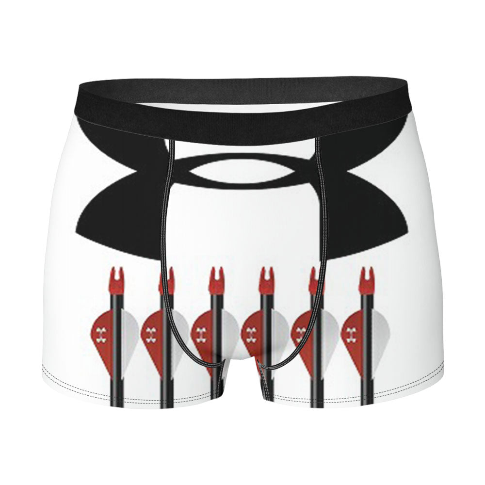 White Black Geometric Butterfly Pattern Wallpaper Men's Boxer Briefs