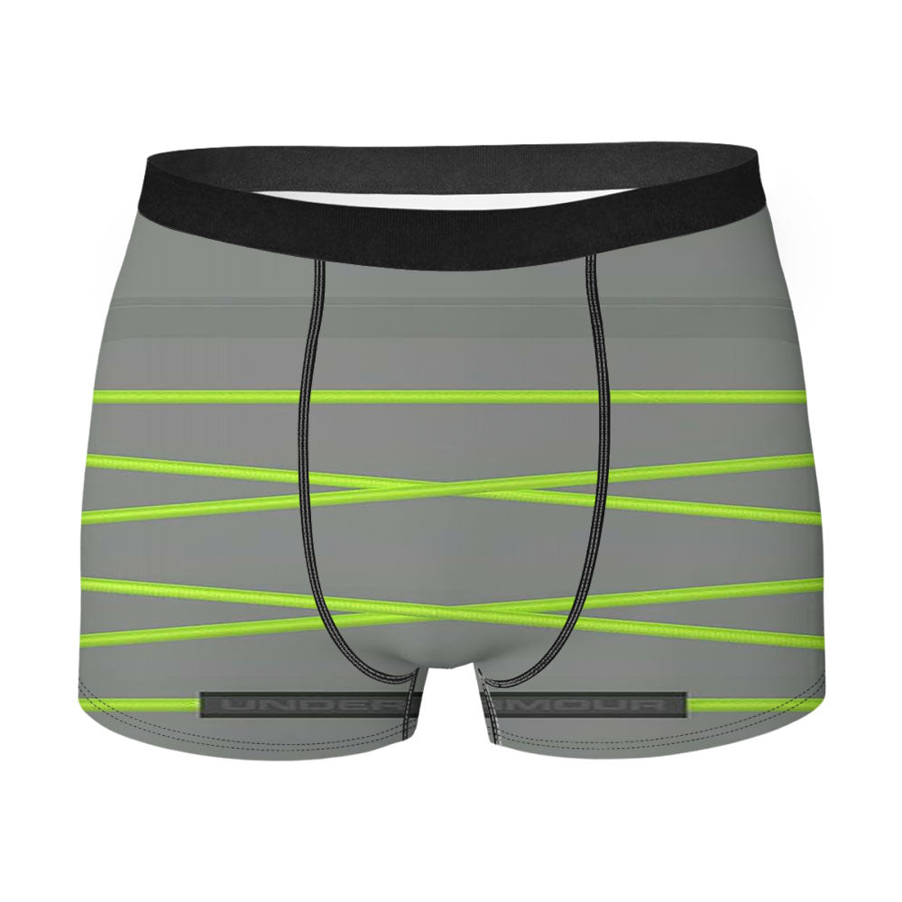 White Black Marble Geometric Triangle And Gold Line Pattern Men's Boxer Briefs