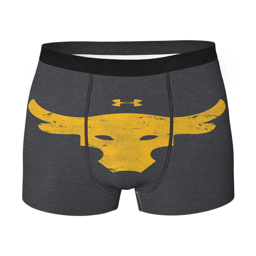 White Green Geometric Triangle Pattern Men's Boxer Briefs