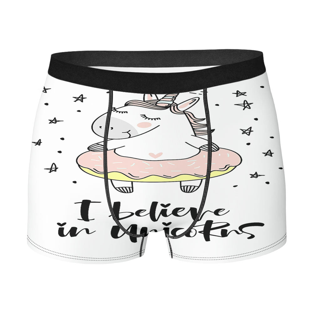 White Peach Planet Pattern Doodle Men's Boxer Briefs