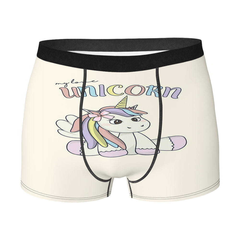 Wolf White Flower Men's Boxer Briefs