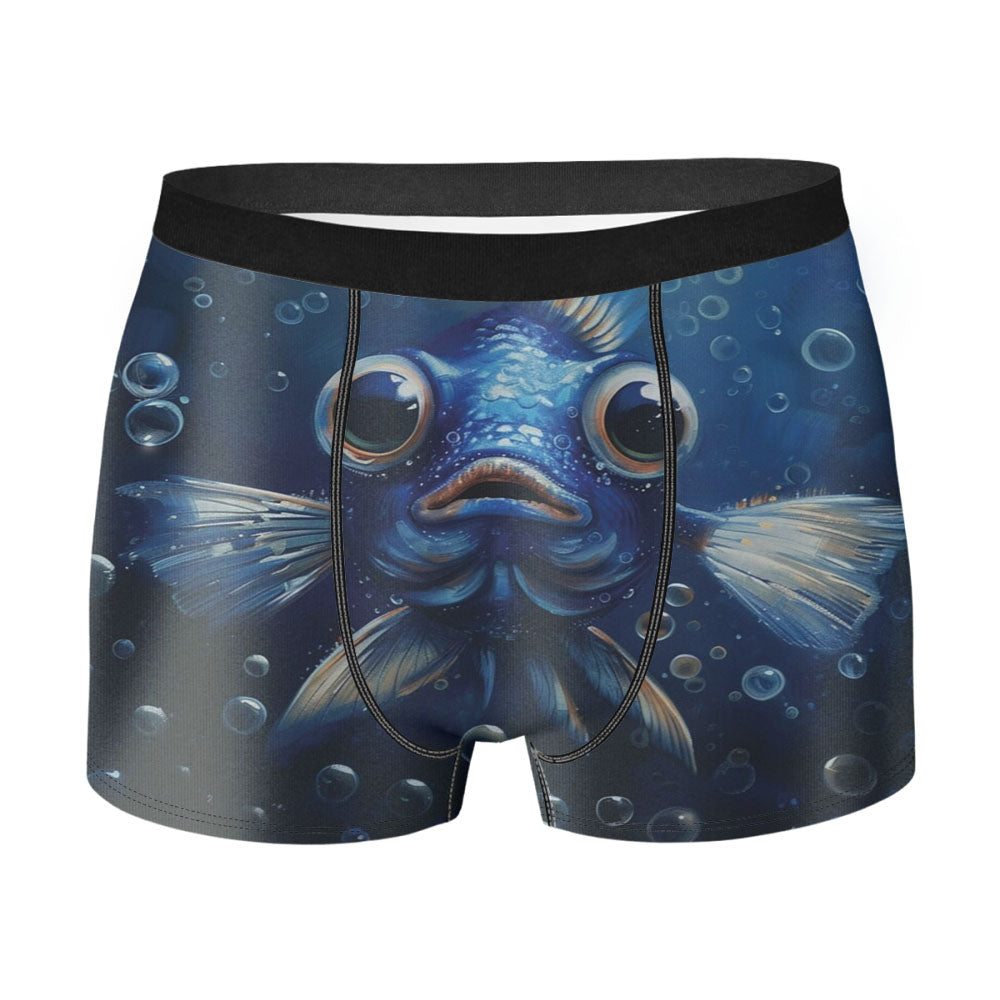 Adorable Blue Fish Men's Boxer Briefs