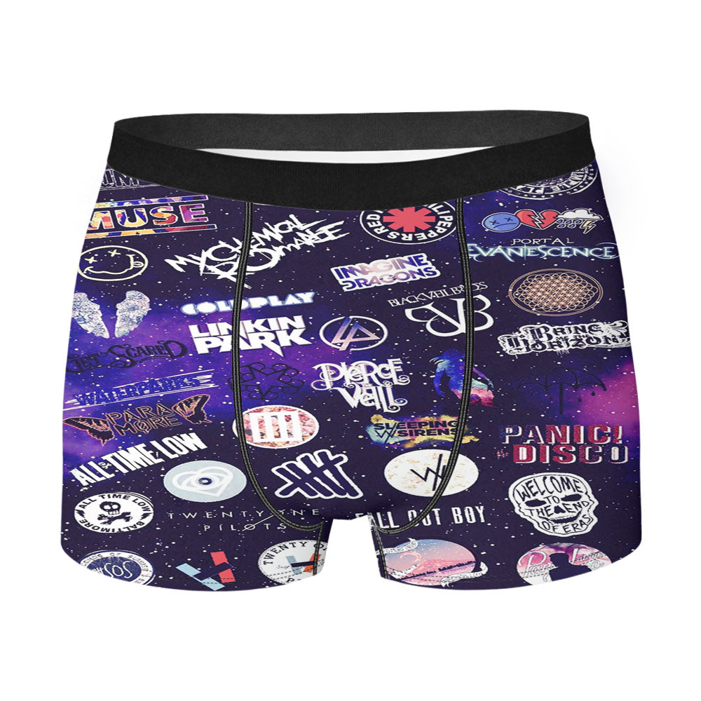 Aesthetic Music Band Collage Men's Boxer Briefs