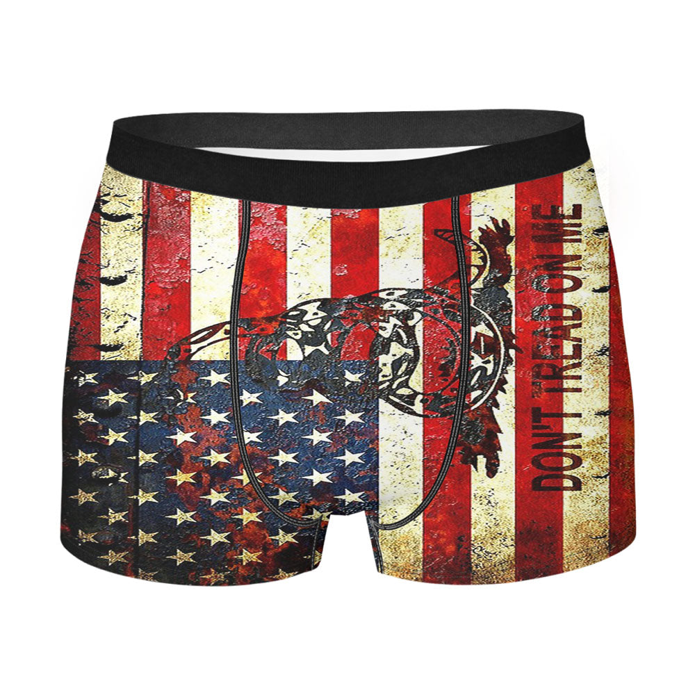 American Flag And Viper On Rusted Men's Boxer Briefs