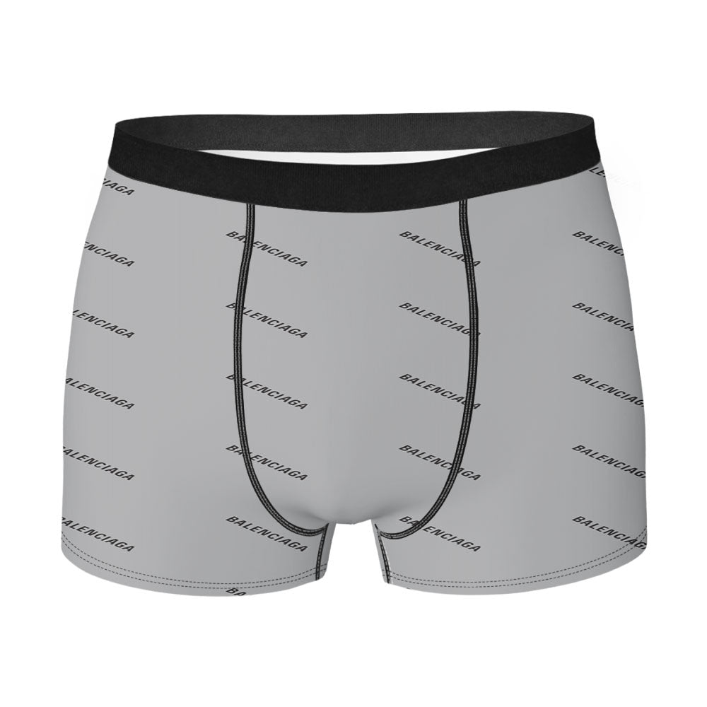 Balenciaga Grey Pattern Men's Boxer Briefs