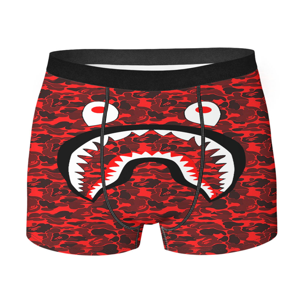 Bape Camo Shark Red Men's Boxer Briefs