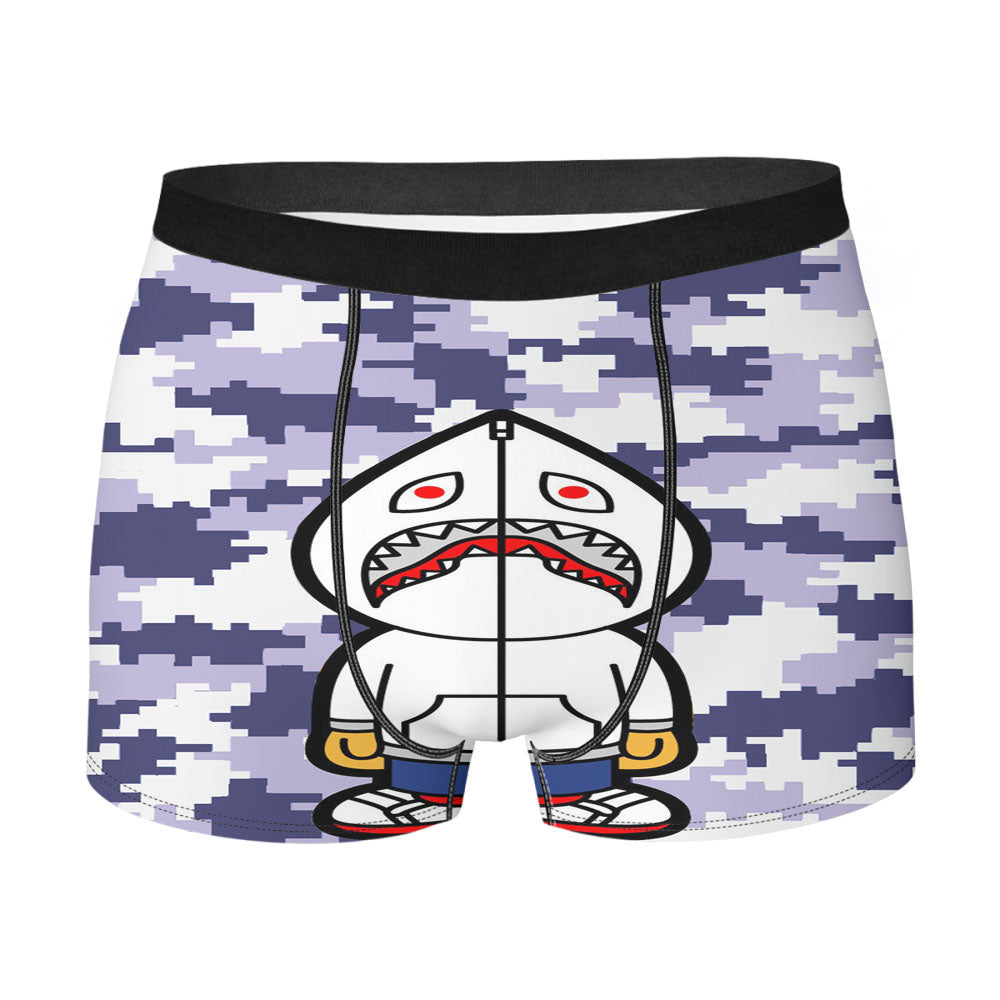 Bape Hoodie Camouflage 8 Bit Blue Purple Background Men's Boxer Briefs