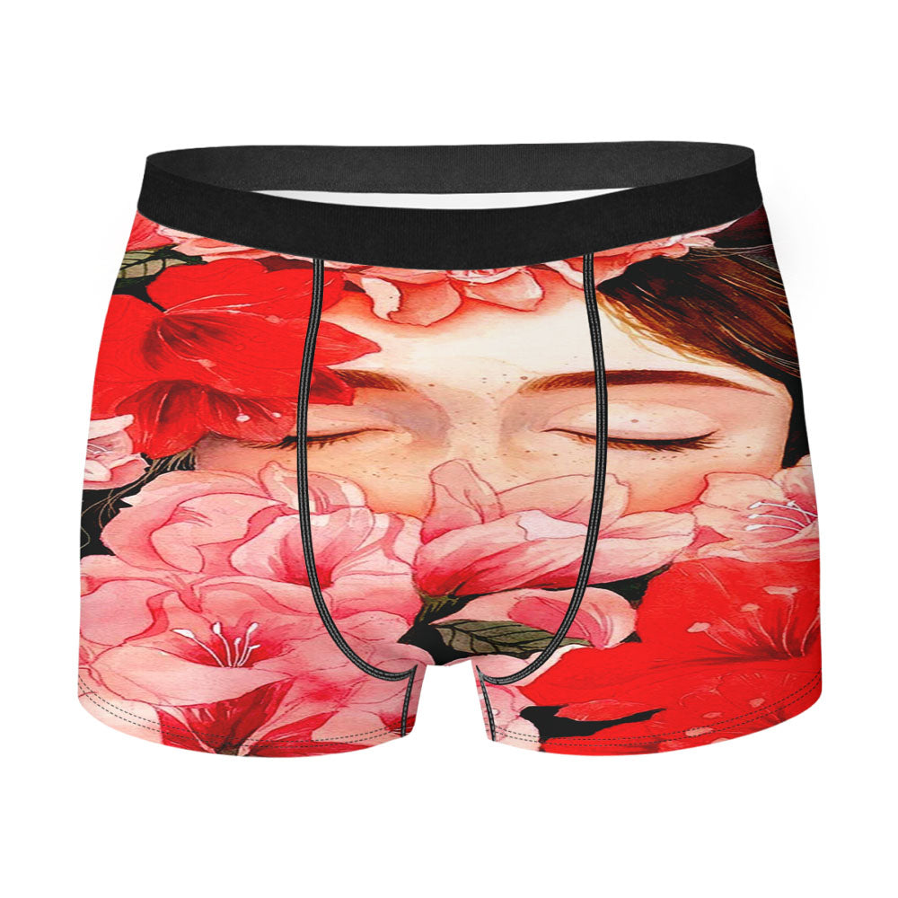 Beautiful Flower Rose Girl Men's Boxer Briefs