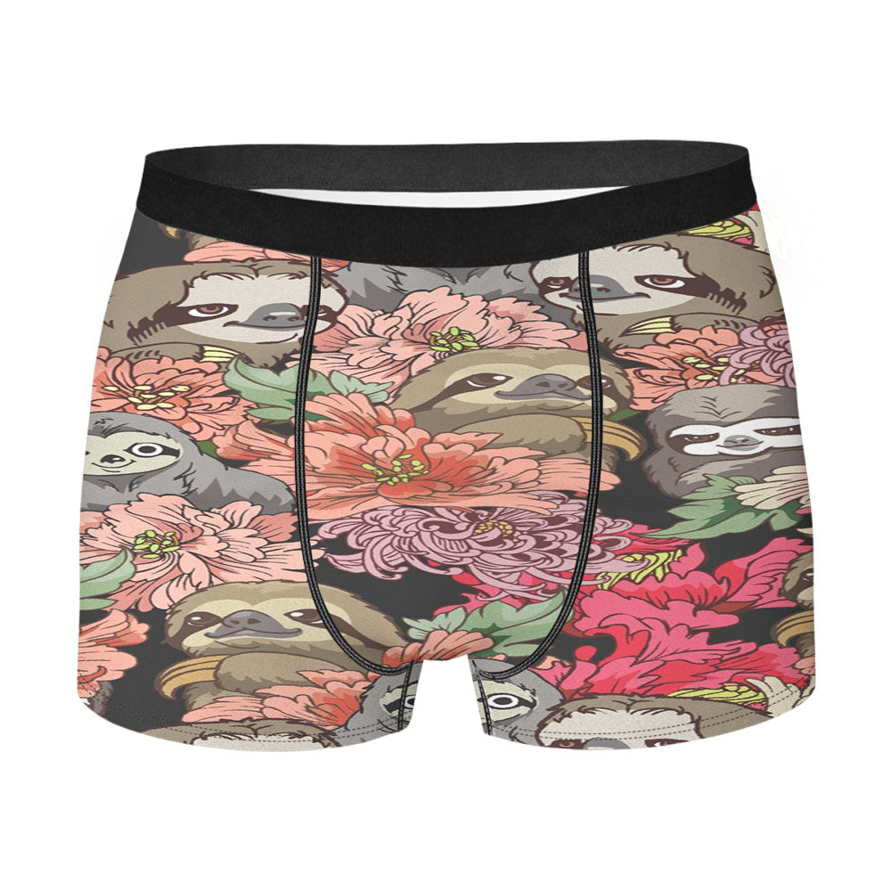 Because Sloths Pattern Art Men's Boxer Briefs