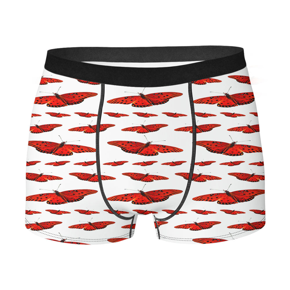 Best Red Butterfly Pattern Men's Boxer Briefs