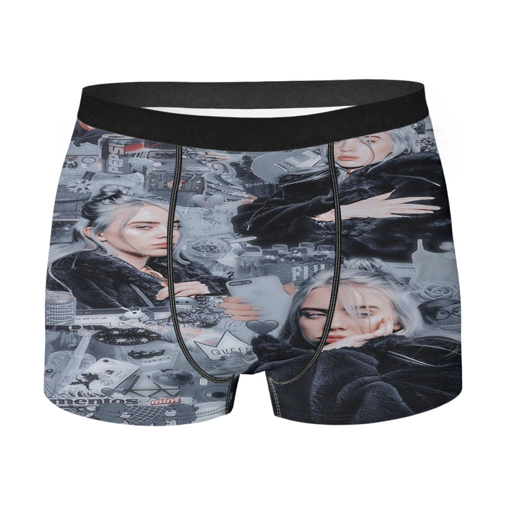 Billie Eilish Beautiful Pattern Men's Boxer Briefs