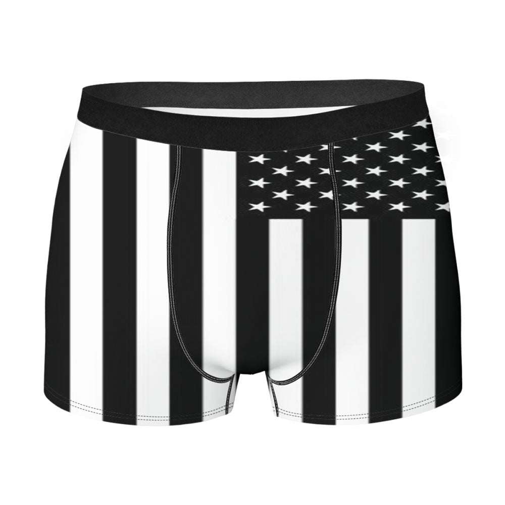 Black & White American Flag Men's Boxer Briefs