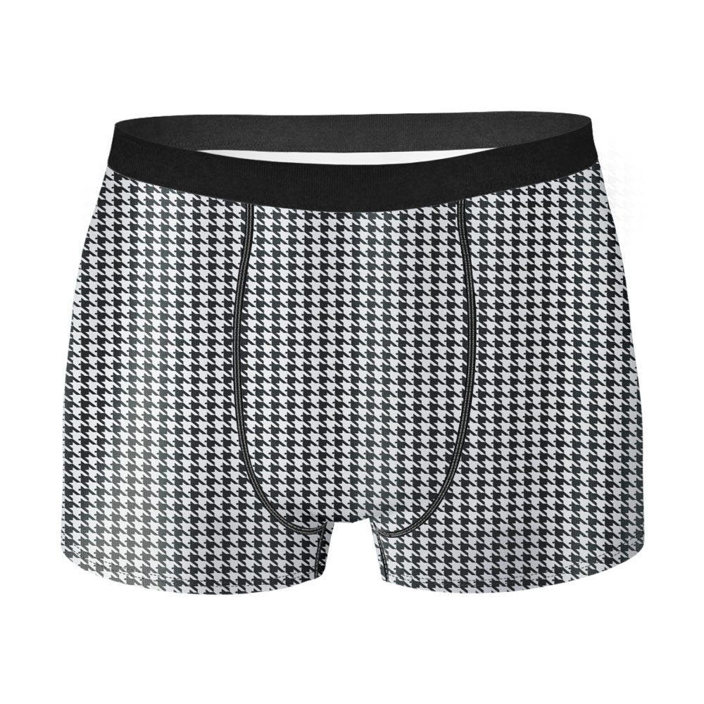 Black And White Fabric Men's Boxer Briefs