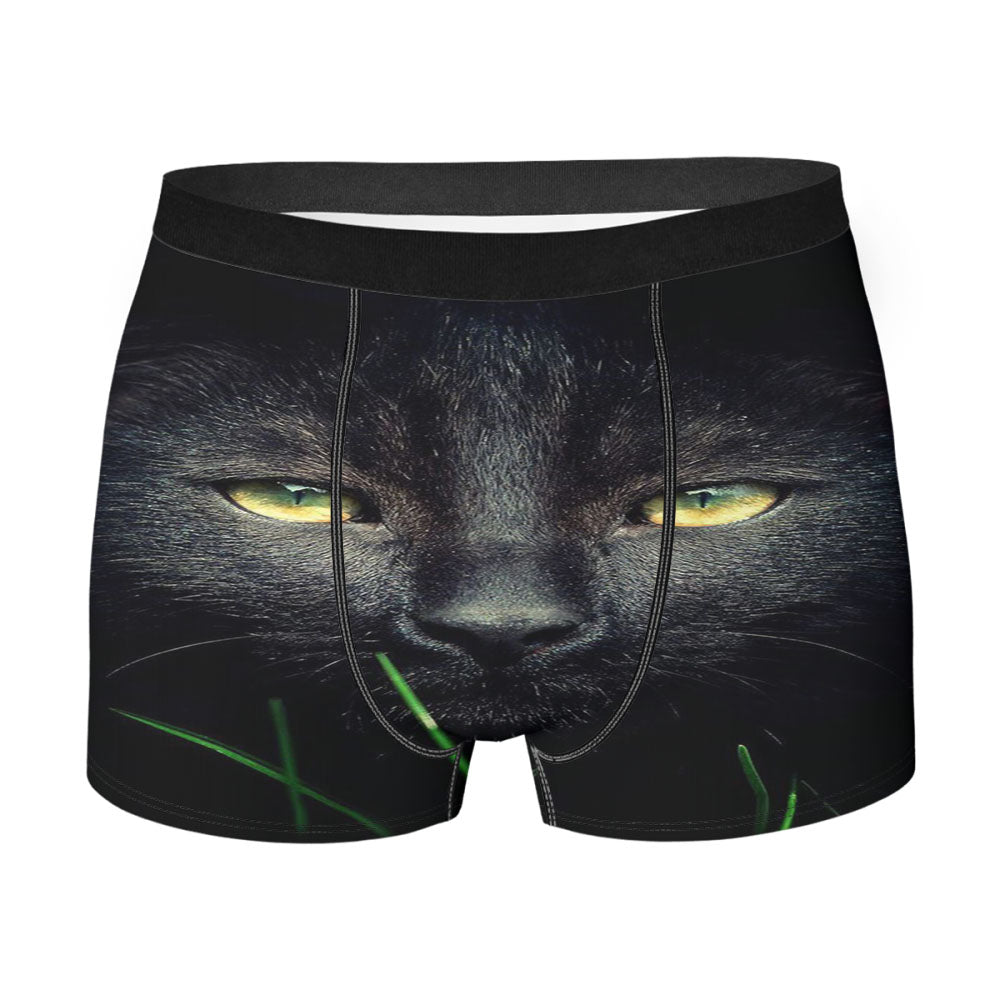 Black Cat Face Men's Boxer Briefs