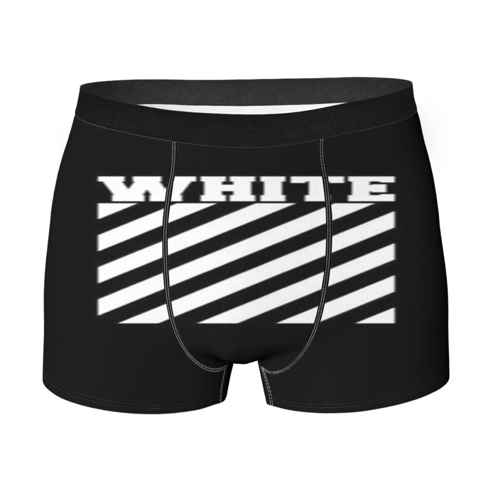 Black Off White Men's Boxer Briefs
