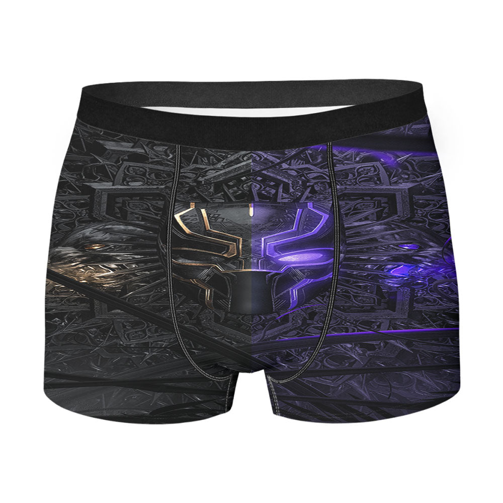 Black Panther Gold Purple Mask Men's Boxer Briefs