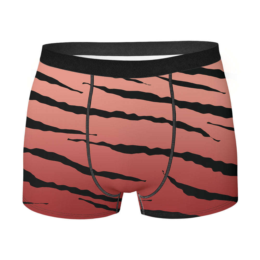 Black Peach Gradient Tiger Skin Texture Nature Pattern Men's Boxer Briefs