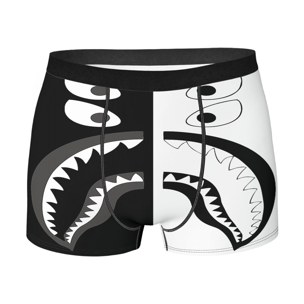 Black White Bape Shark Men's Boxer Briefs