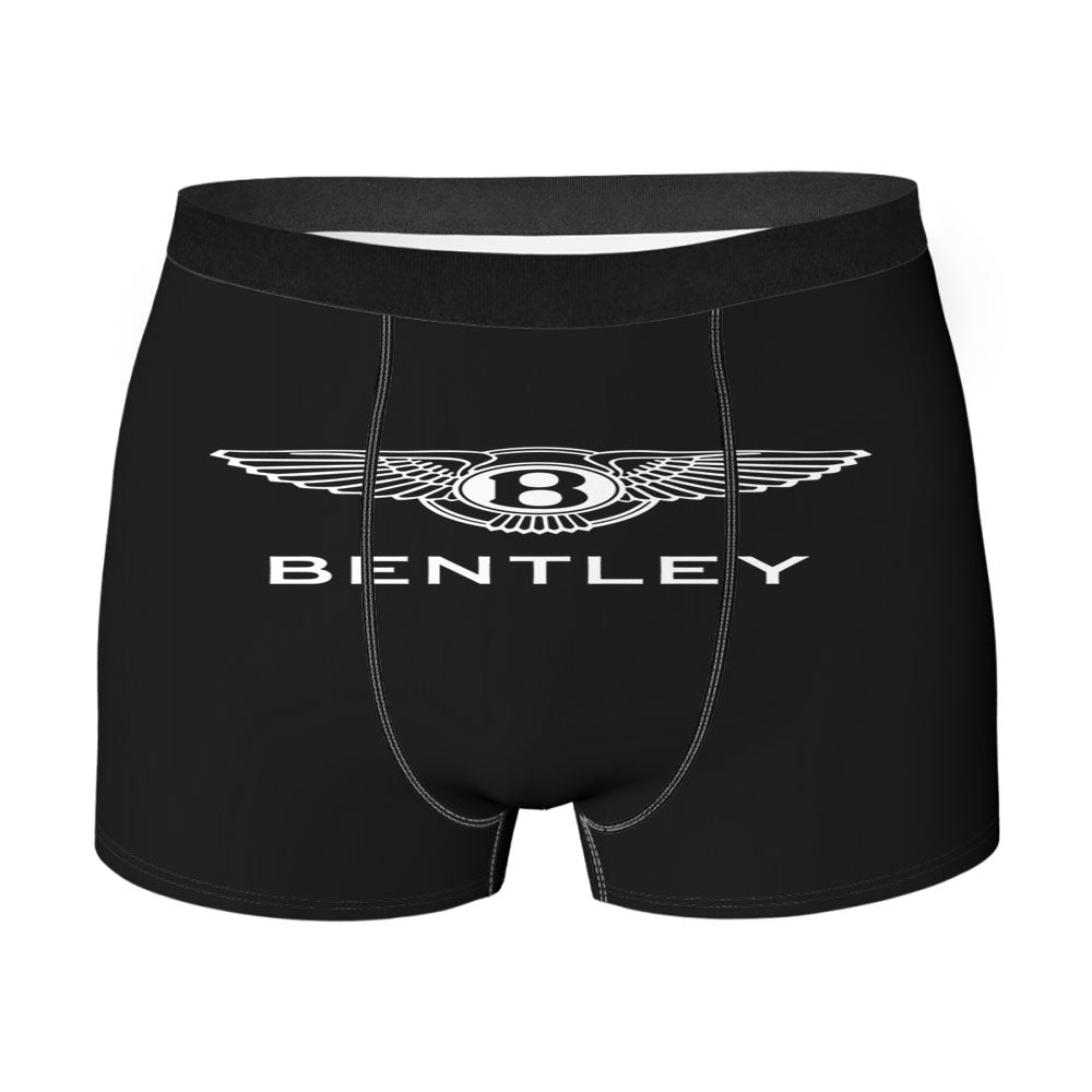 Black White Bentley Logo Men's Boxer Briefs