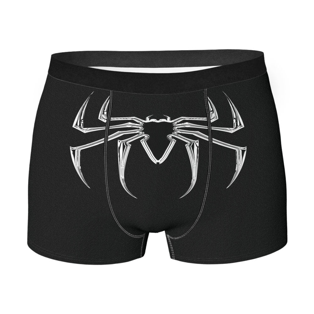 Black White Spiderman Logo Men's Boxer Briefs