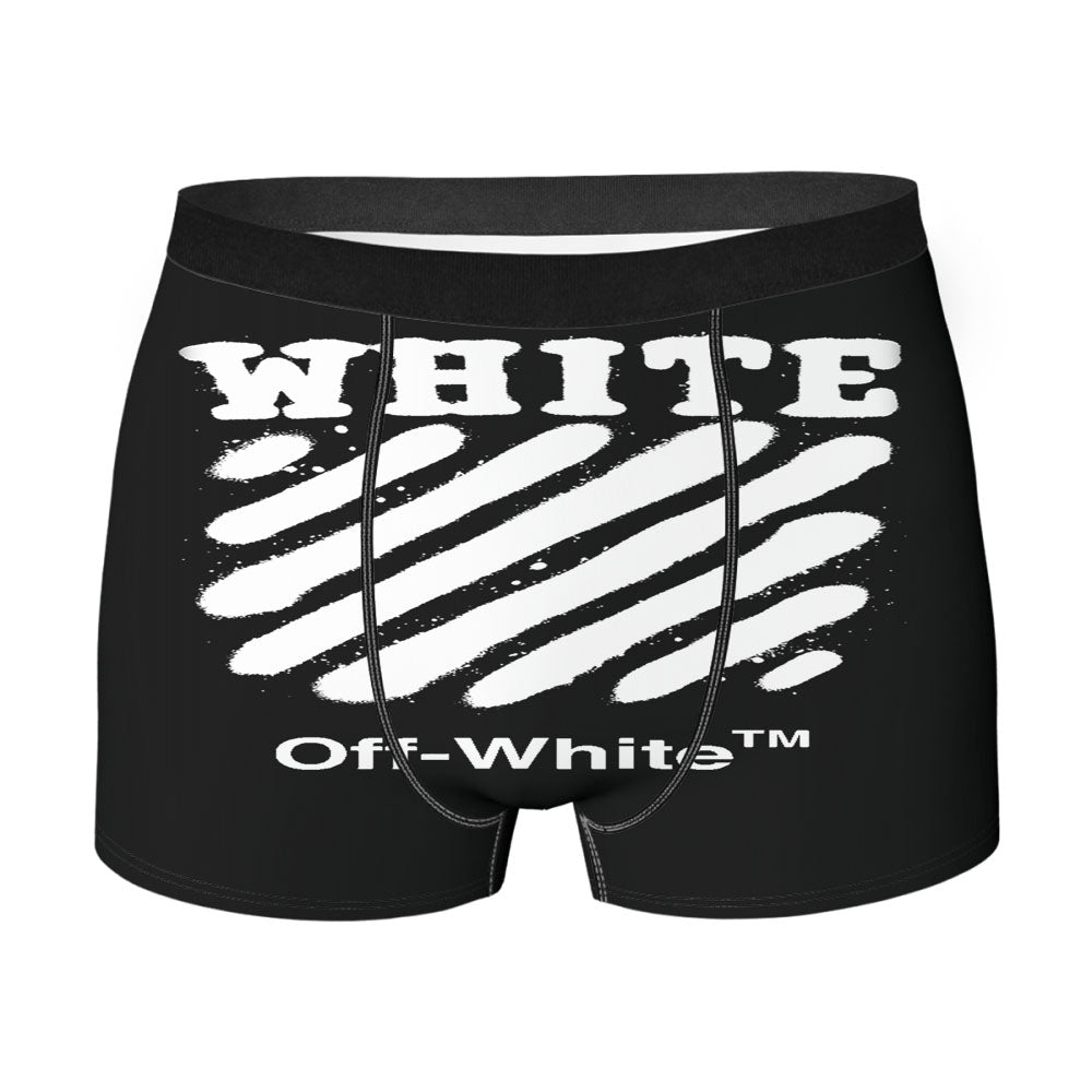 Black White Spray Off White Men's Boxer Briefs