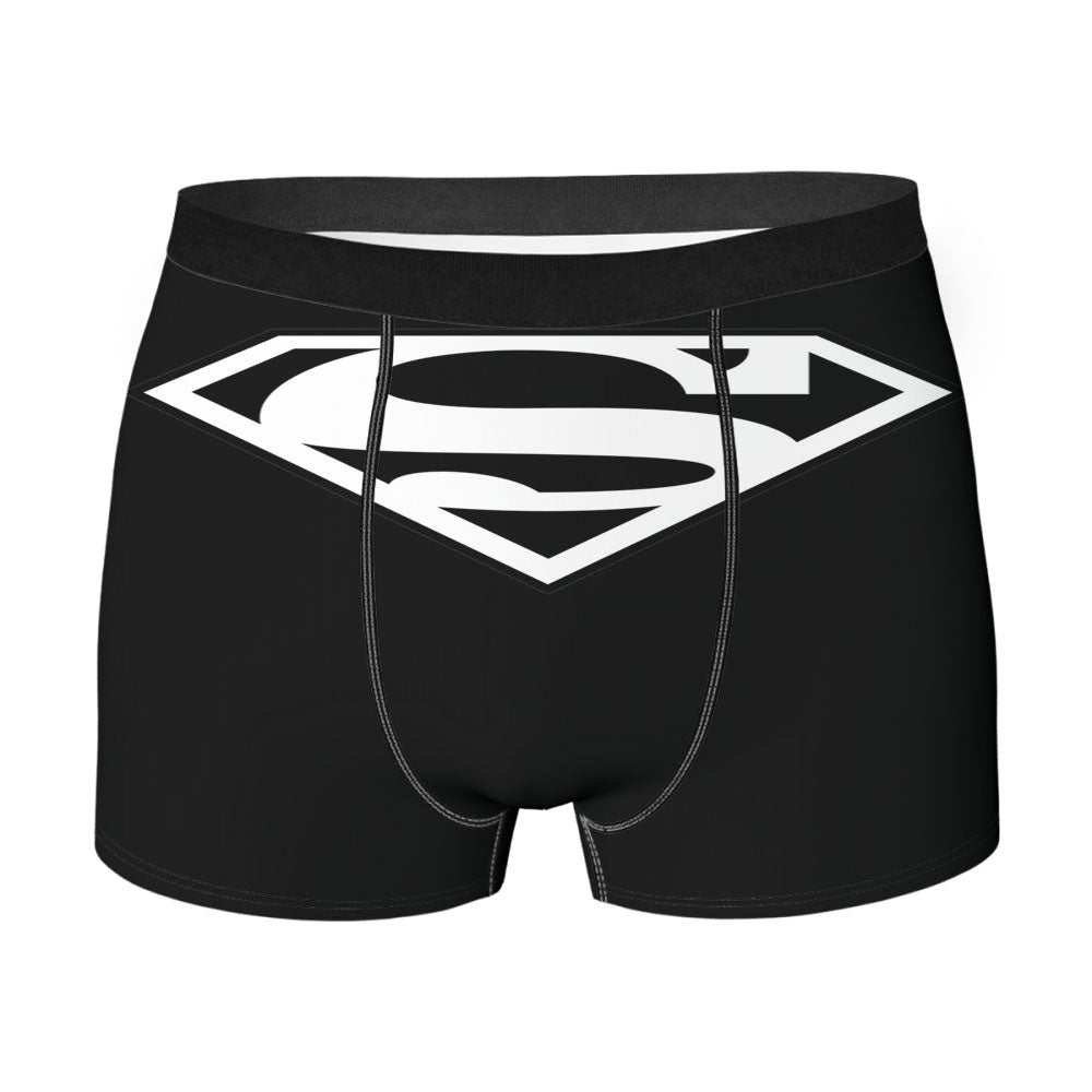 Black White Superman Logo Men's Boxer Briefs