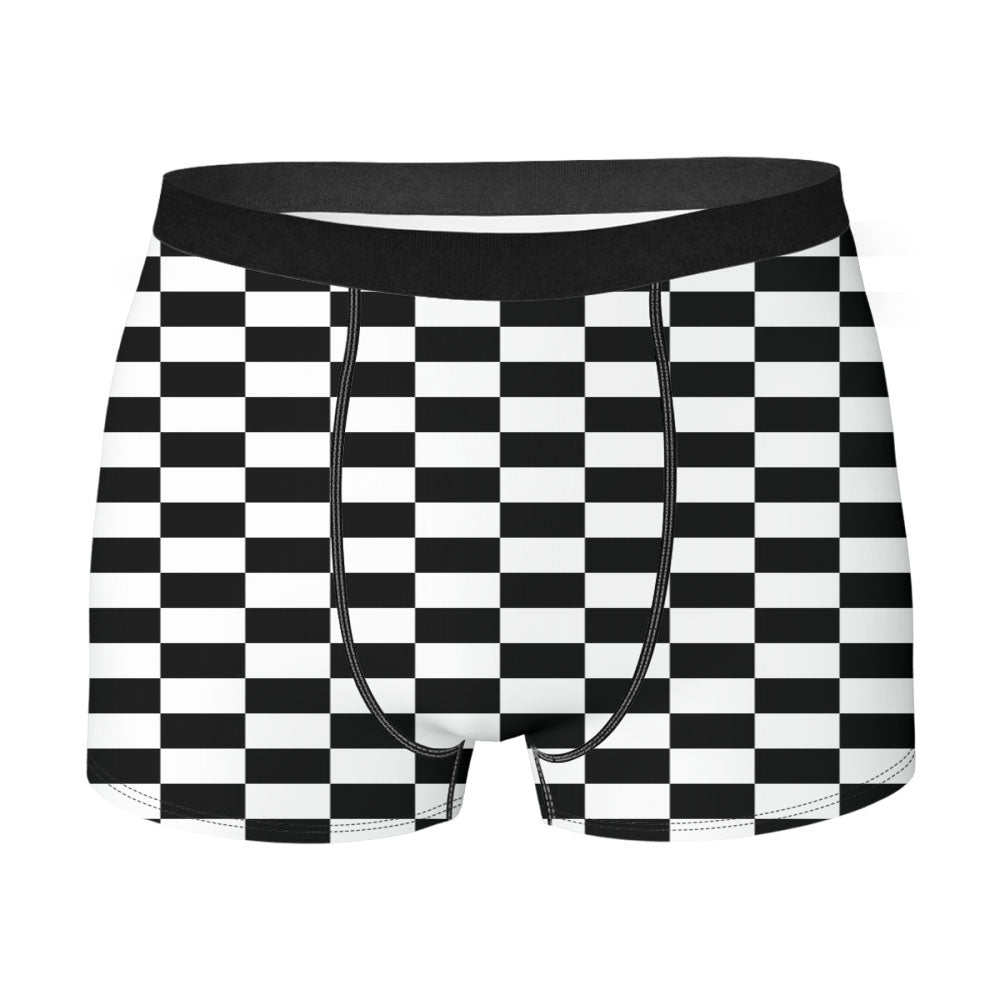 Black White Vans Chess Texture Men's Boxer Briefs