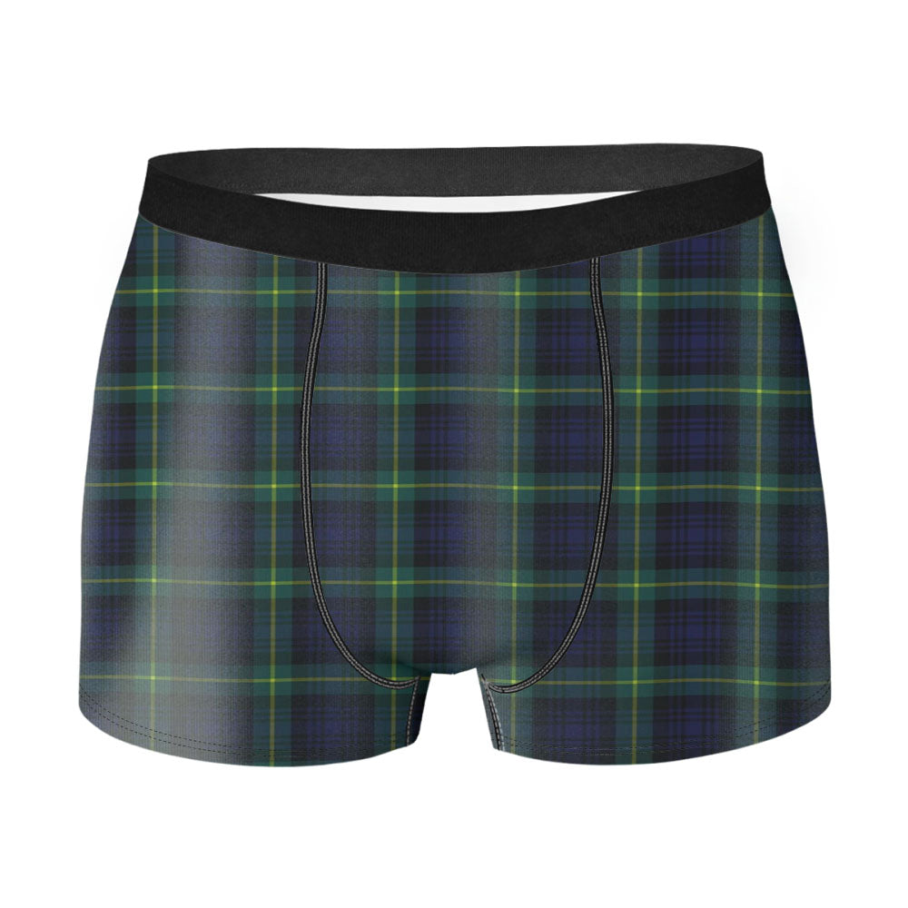 Blue And Green Plaid Men's Boxer Briefs