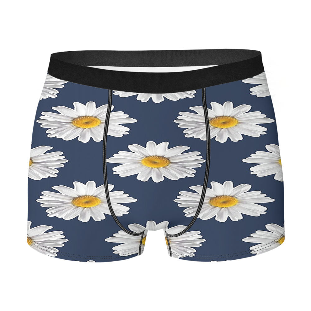 Blue Daisy Flower Men's Boxer Briefs