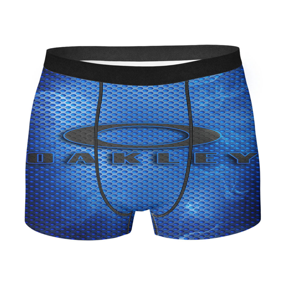 Blue Fiber Carbon Oakley Logo Wallpaper Men's Boxer Briefs