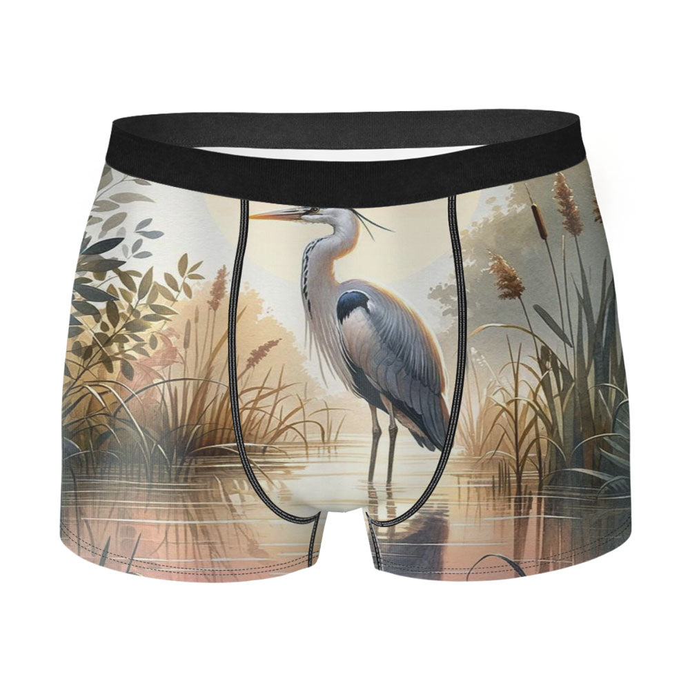 Blue Heron Printed Coastal William Morris Men's Boxer Briefs