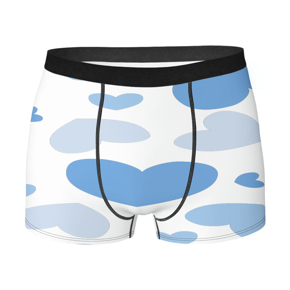 Blue Pattern Of Heart Men's Boxer Briefs