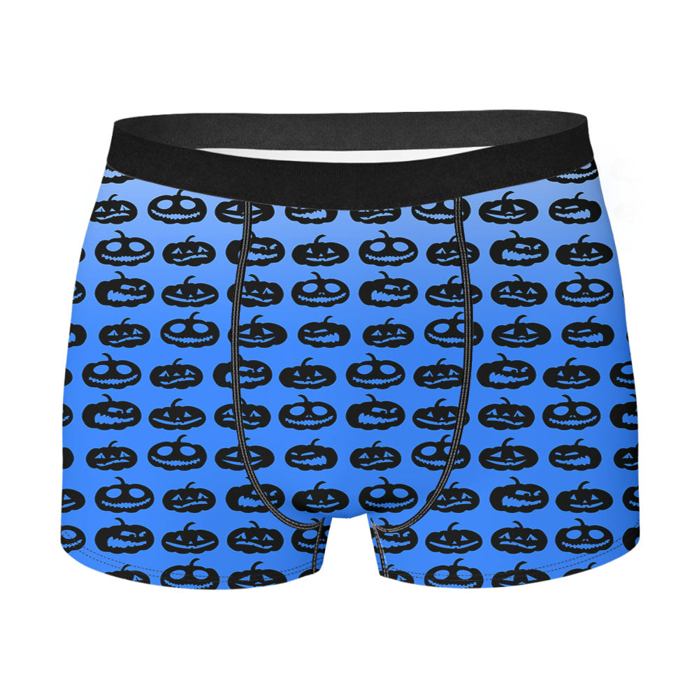 Blue Pumpkins Pattern Silhouette Men's Boxer Briefs