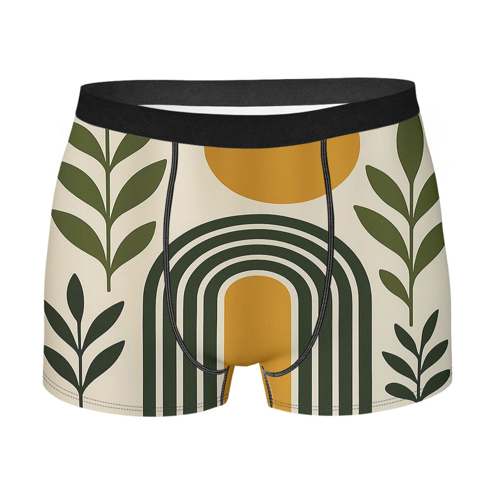 Boho Mid Century Modern Men's Boxer Briefs