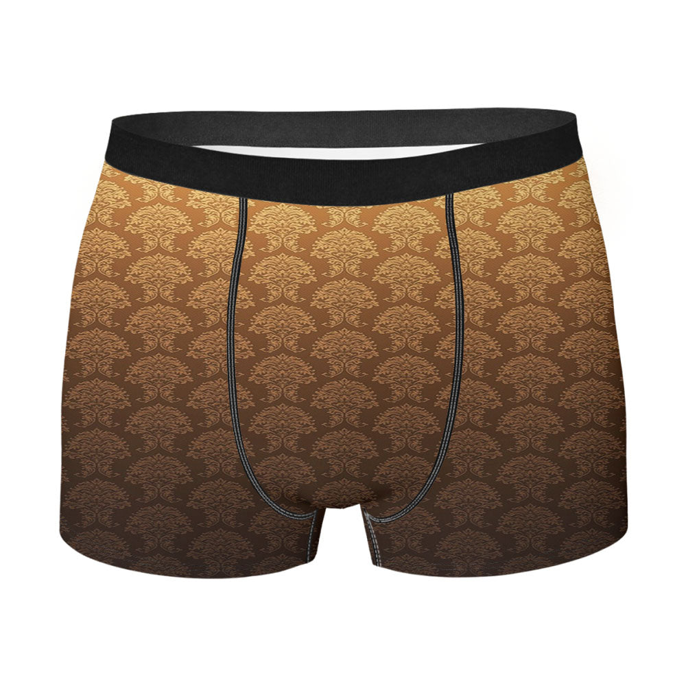 Brown Orange Texture Patterns Men's Boxer Briefs