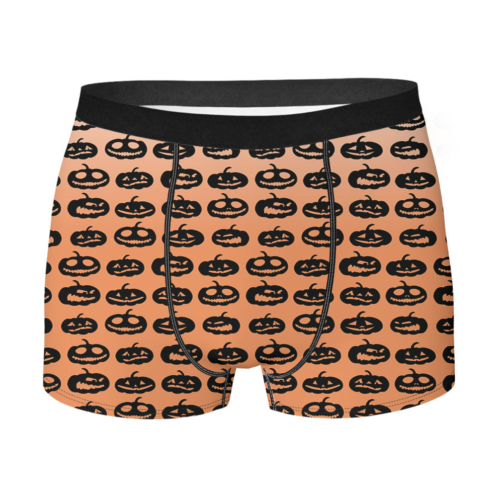 Brown Pumpkins Pattern Silhouette Men's Boxer Briefs