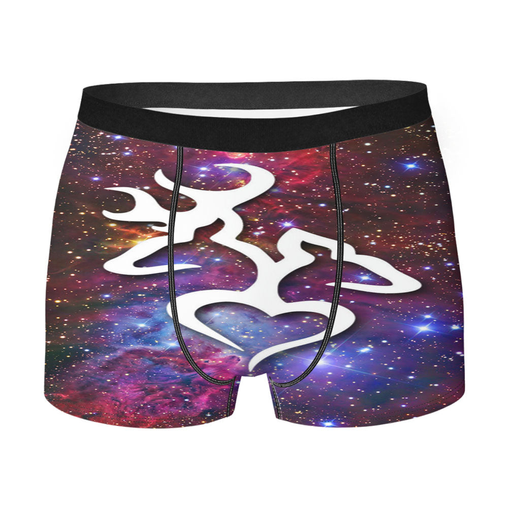 Browning Deer Love Galaxy Nebula Men's Boxer Briefs