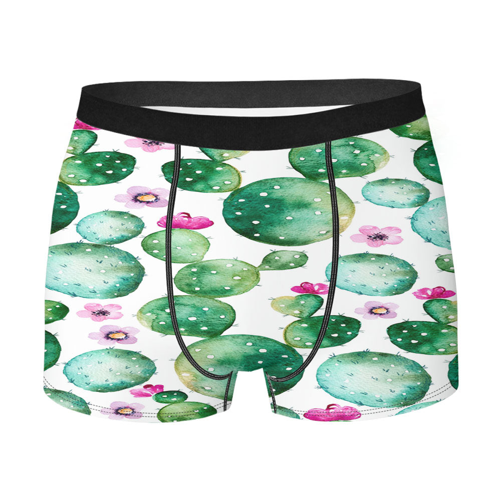 Cactus Pattern Art Men's Boxer Briefs