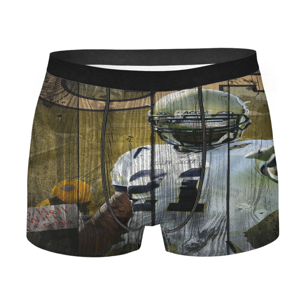 Calvin Johnson Georgia Tech Wood Wallpaper Men's Boxer Briefs