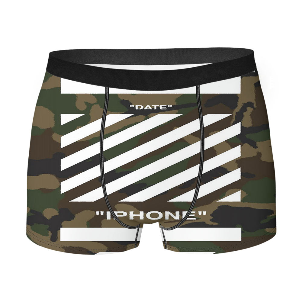 Camouflage Off White Style Men's Boxer Briefs