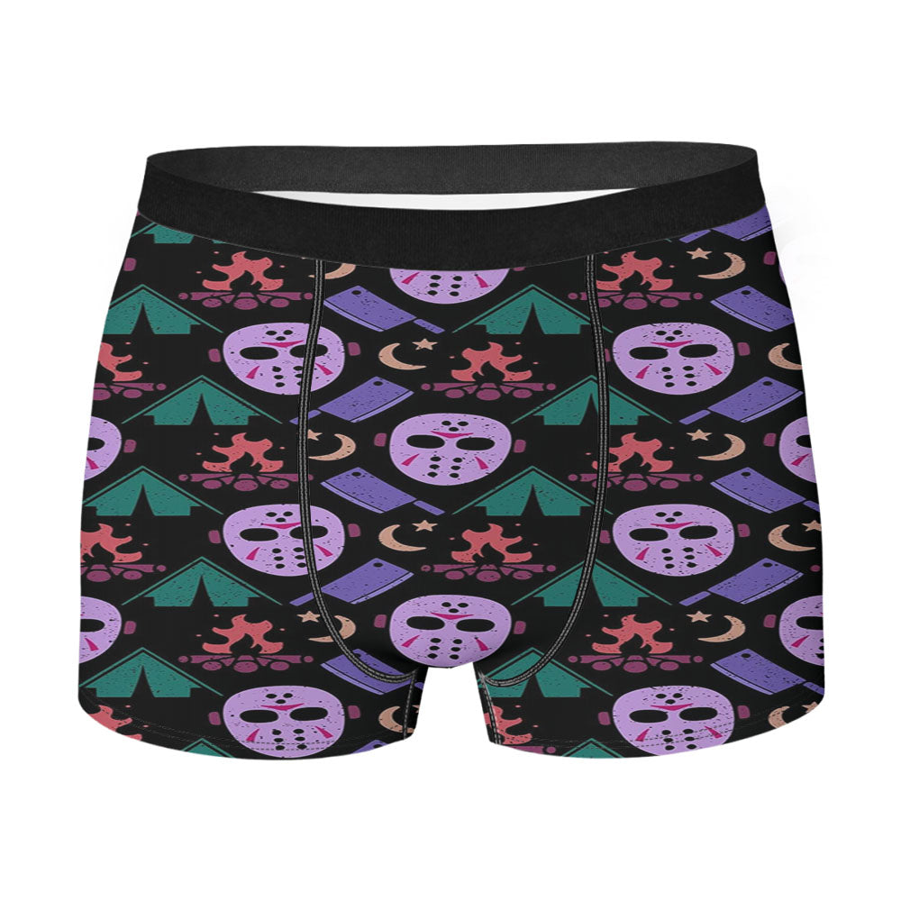 Camping With Jason Voorhees Friday The 13 Pattern Men's Boxer Briefs