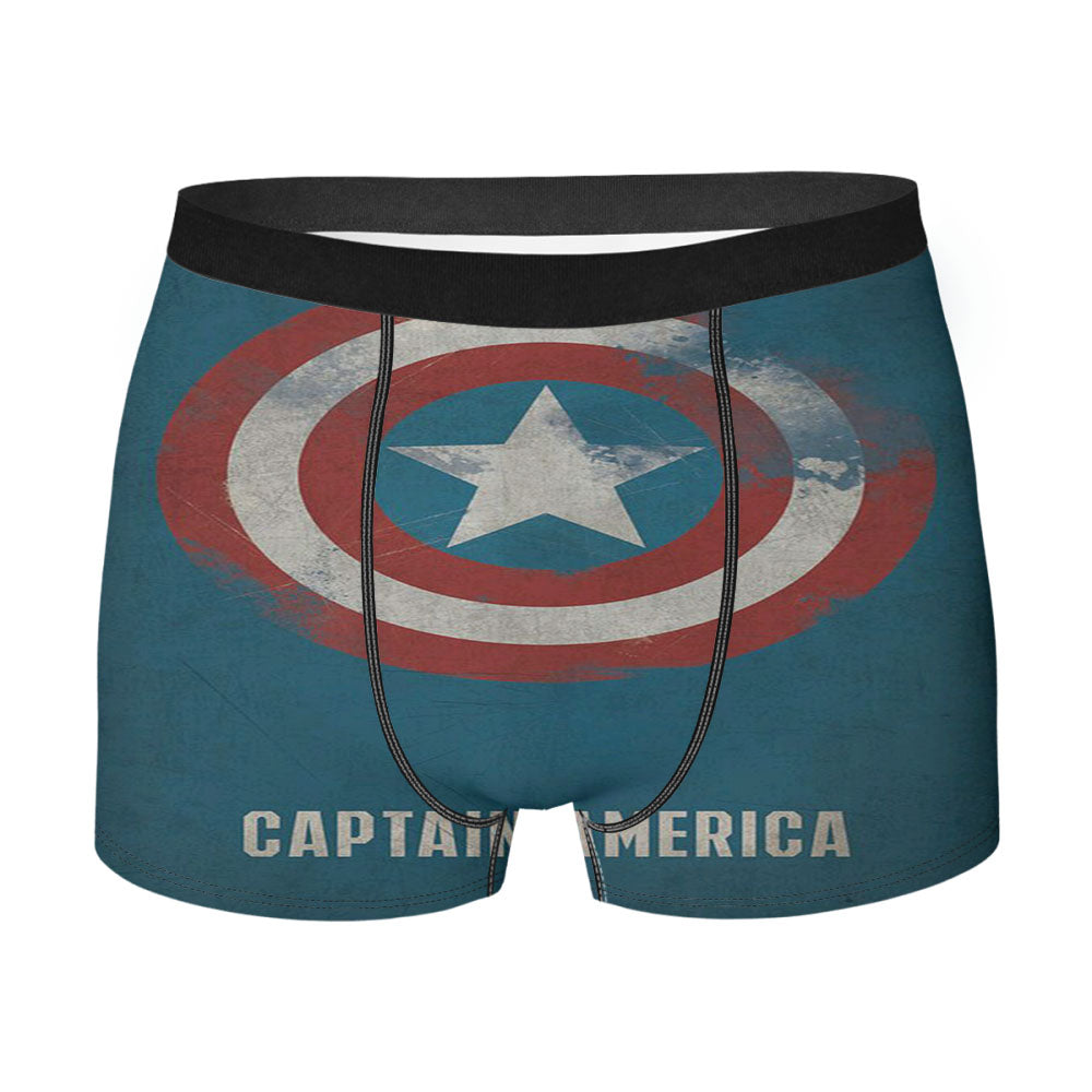Captain America Blue Men's Boxer Briefs