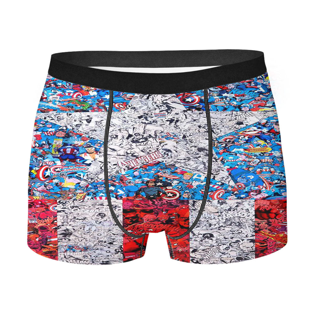 Captain America Collage Men's Boxer Briefs