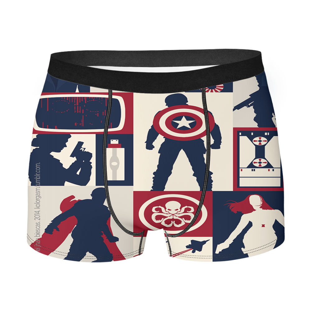 Captain America Hydra Collage Men's Boxer Briefs